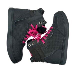 Shima Rebel WP Lady Waterproof Black Motorcycle Shoes w/ Pink Laces Size 6